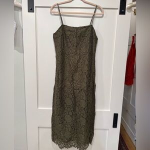 GAP Olive Lace Midi Dress